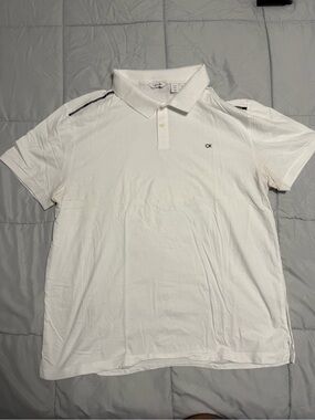Calvin Klein White Cotton Polo Shirt